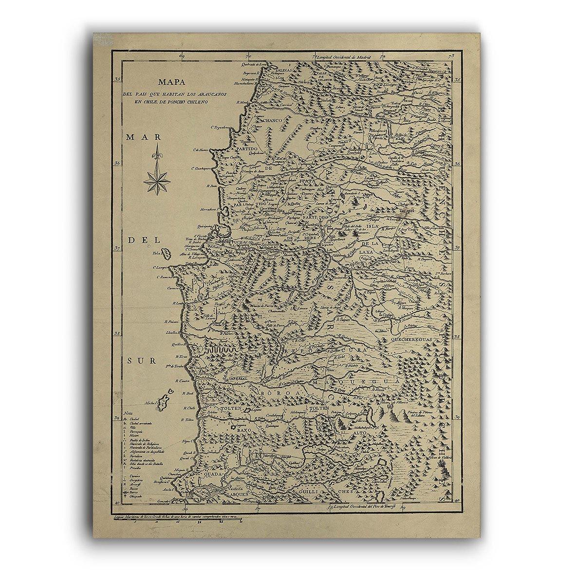 Mapa de Arauco Vintage - Lámina - Mappin