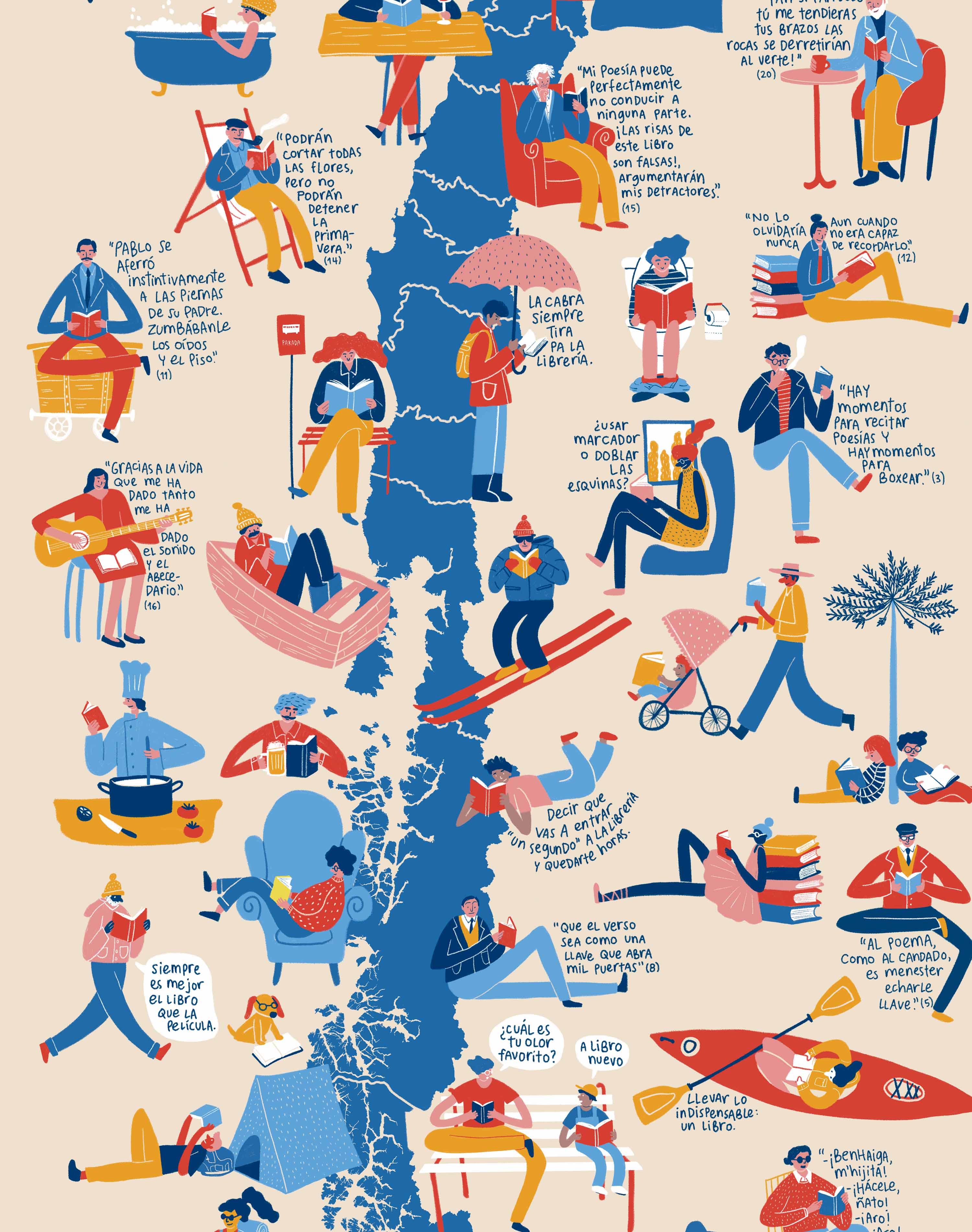 Mapa "En Chile somos buenos Pal Cuento" - Lámina