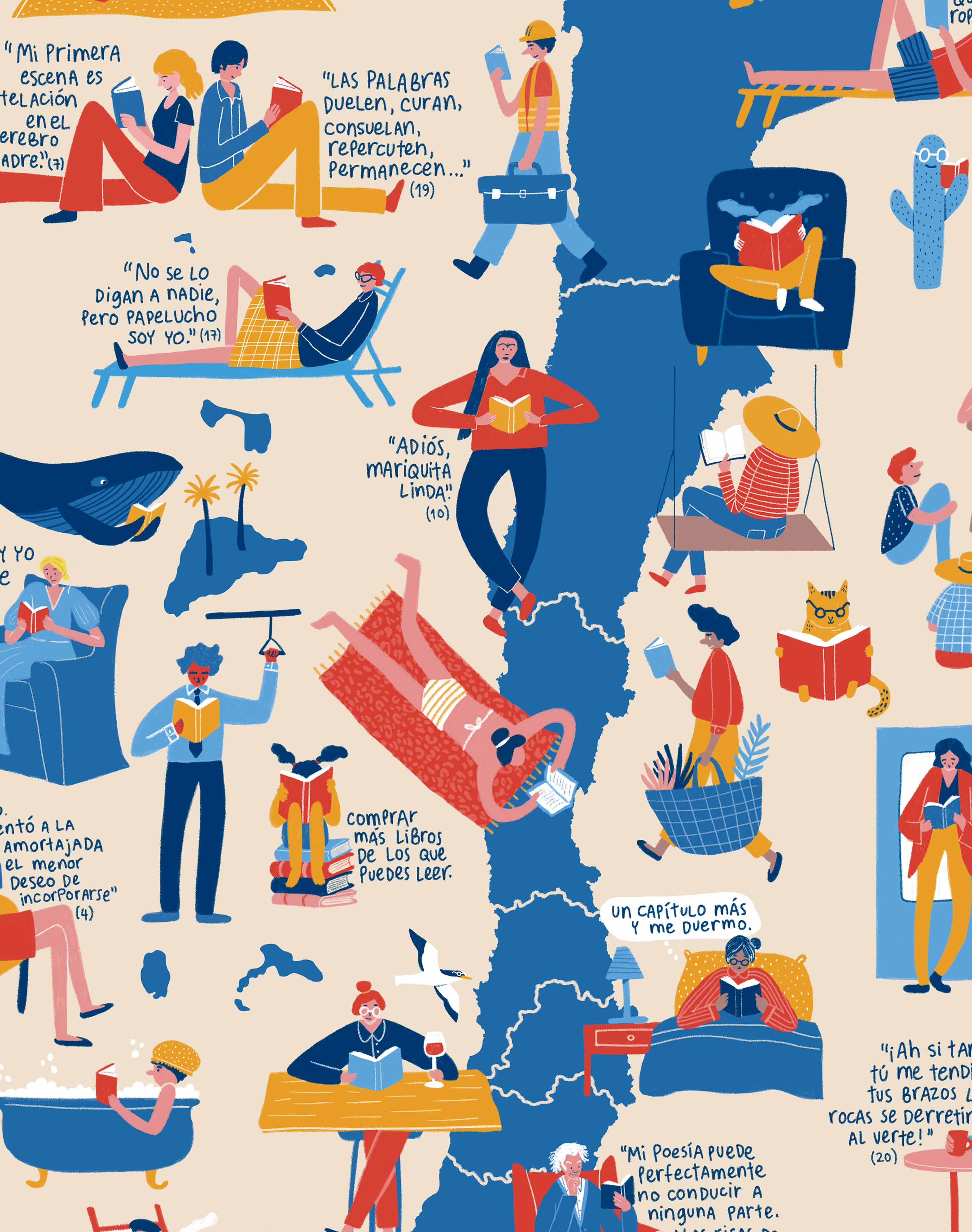 Mapa "En Chile somos buenos Pal Cuento" - Lámina