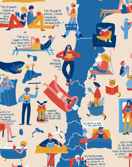 Mapa "En Chile somos buenos Pal Cuento" - Enmarcado - Mappin