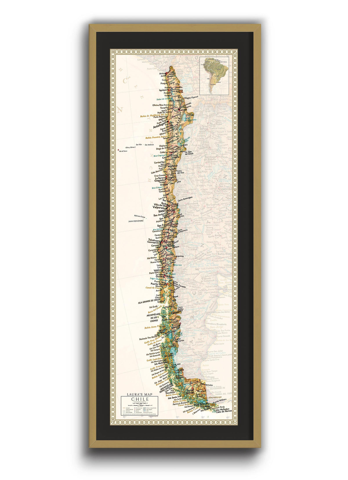 Chile Pineable 2024 Enmarcado Dorado Mappin   CHile Sepia Pineable 2018 1200x1653 