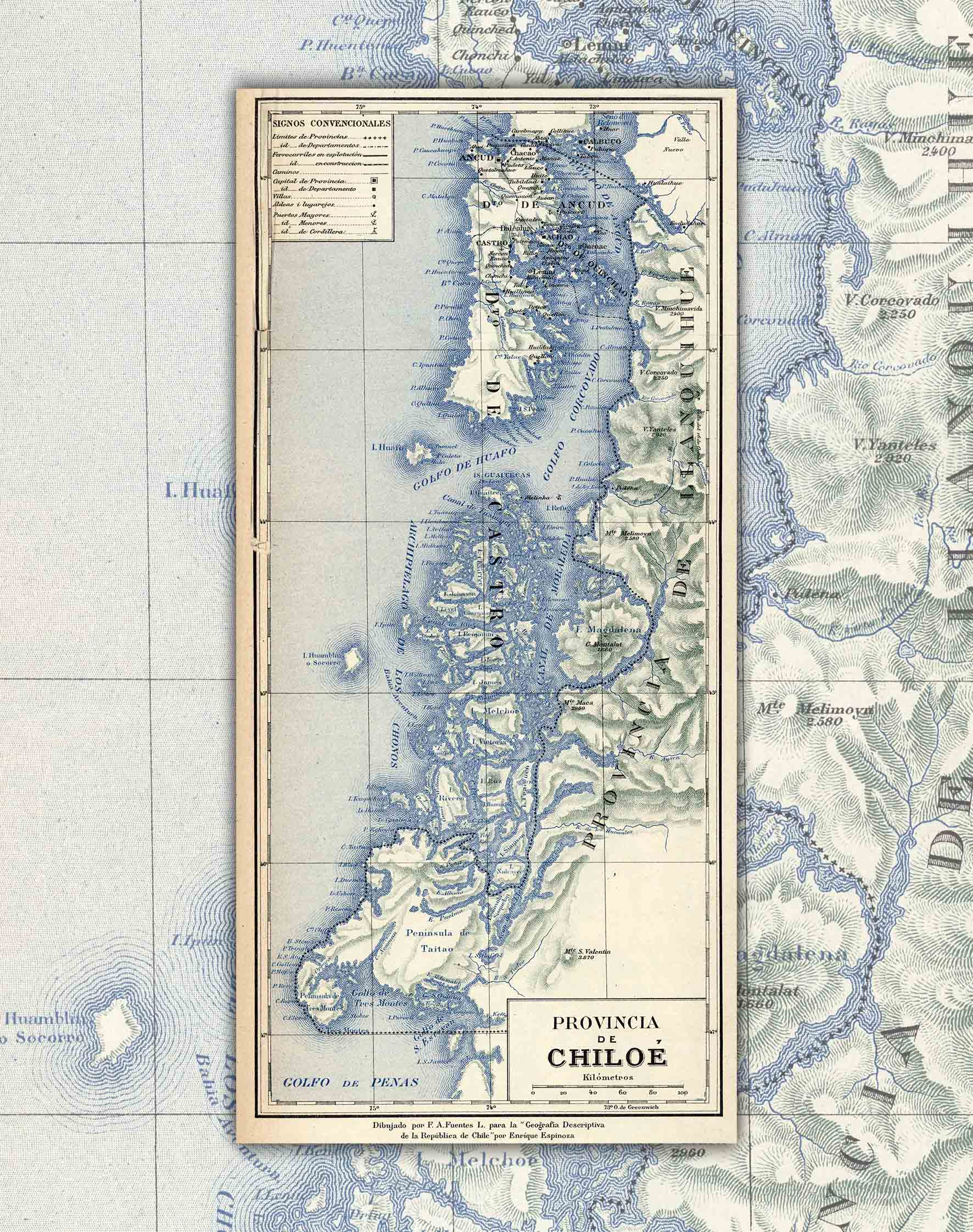 Mapa de Chiloé en 1903 - Lámina