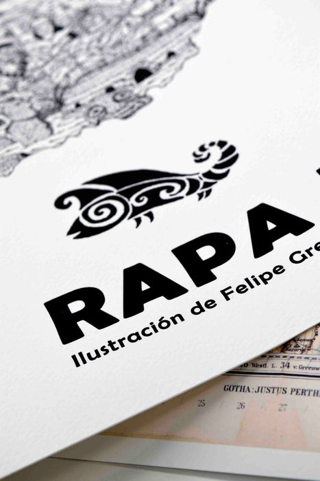 Mapa de Rapa Nui Ilustrado - Lámina - Mappin