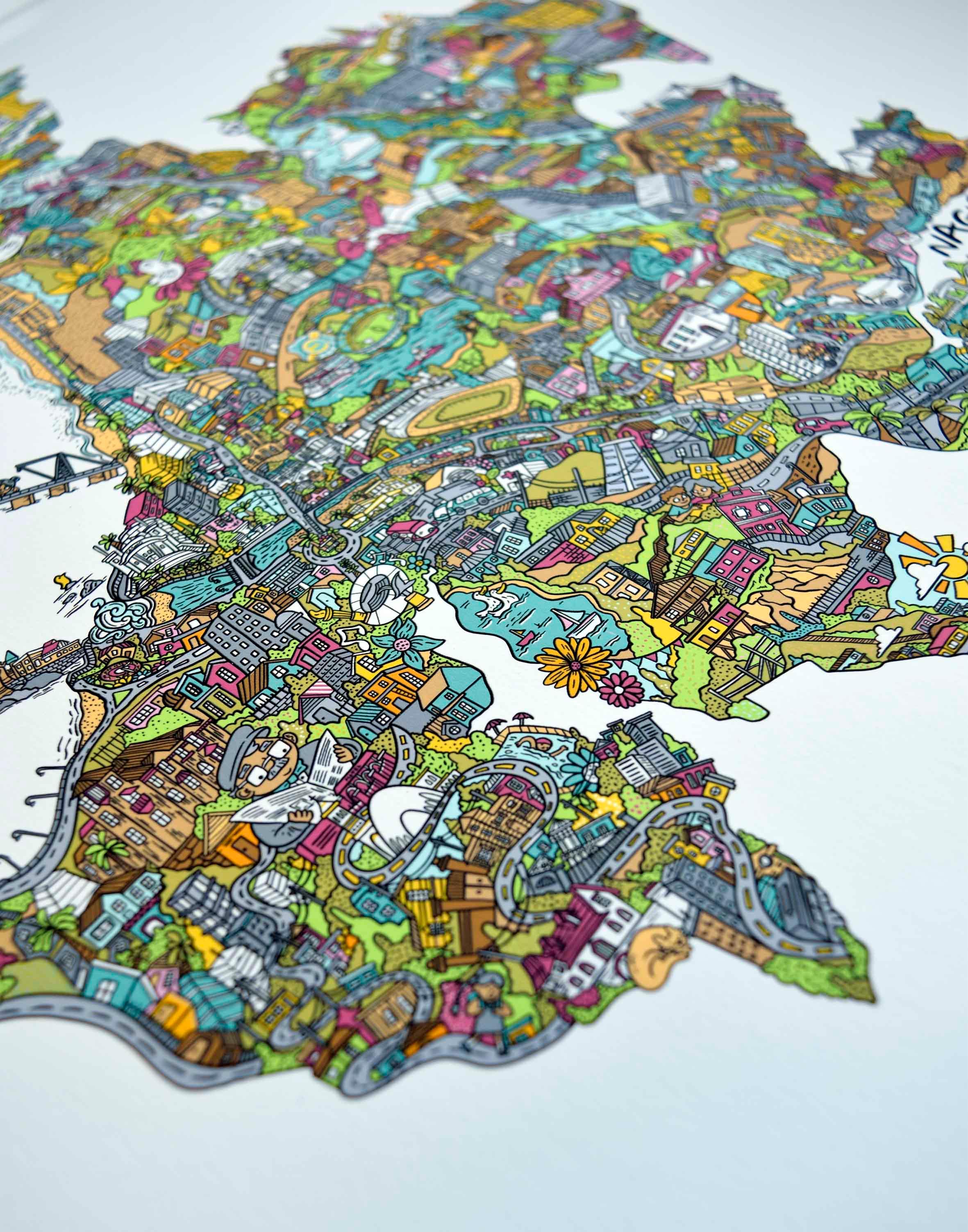 Mapa de Viña del Mar Ilustrada - Enmarcado - Mappin