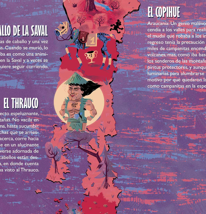 Mapa de Chile Paranormal - Enmarcada - Mappin