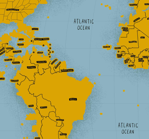Mapa del Mundo Raspable Travelshot (Dorado) - Enmarcado - Mappin
