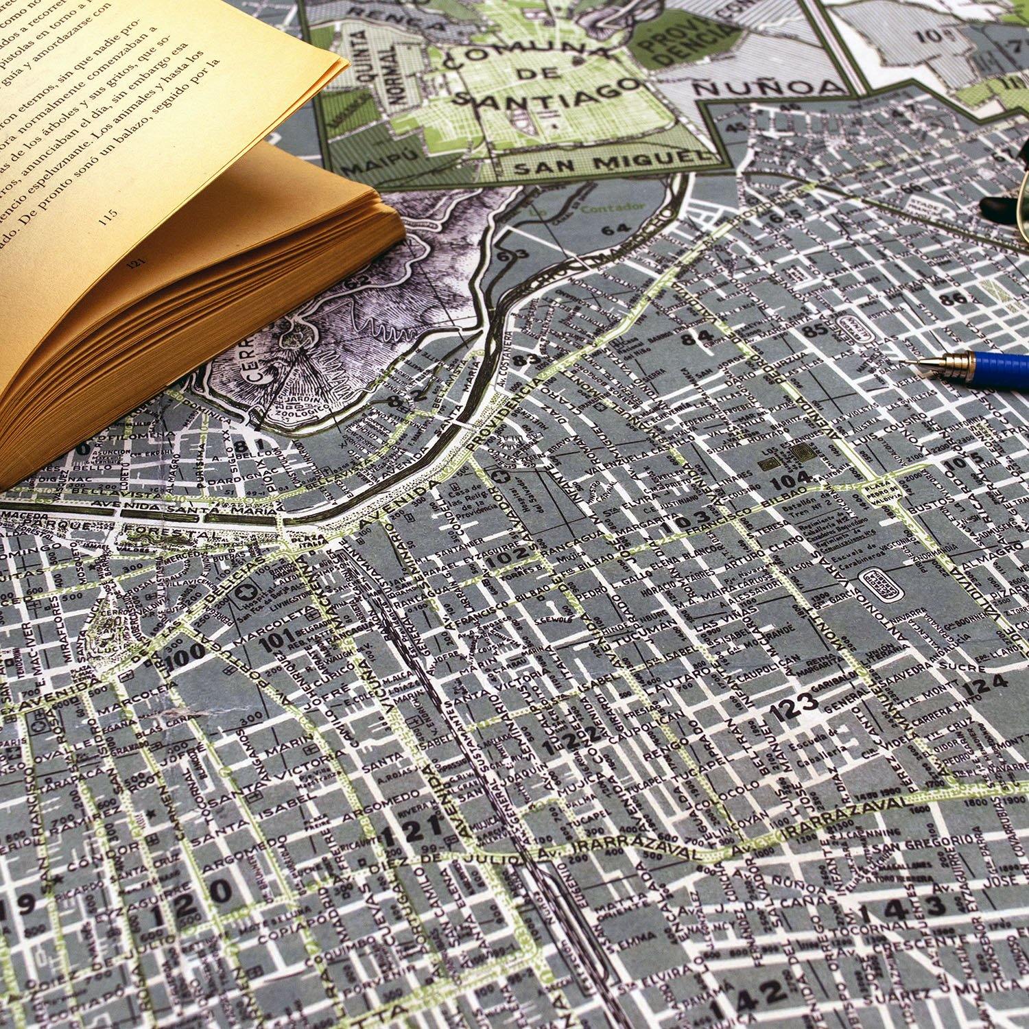Plano de Santiago en 1939 - Enmarcado - Mappin