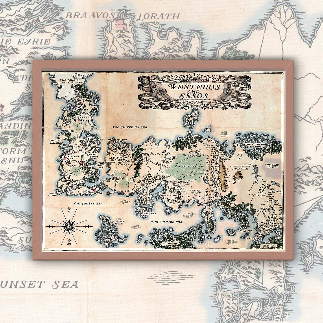 Mapa de Game of Thrones - Enmarcado