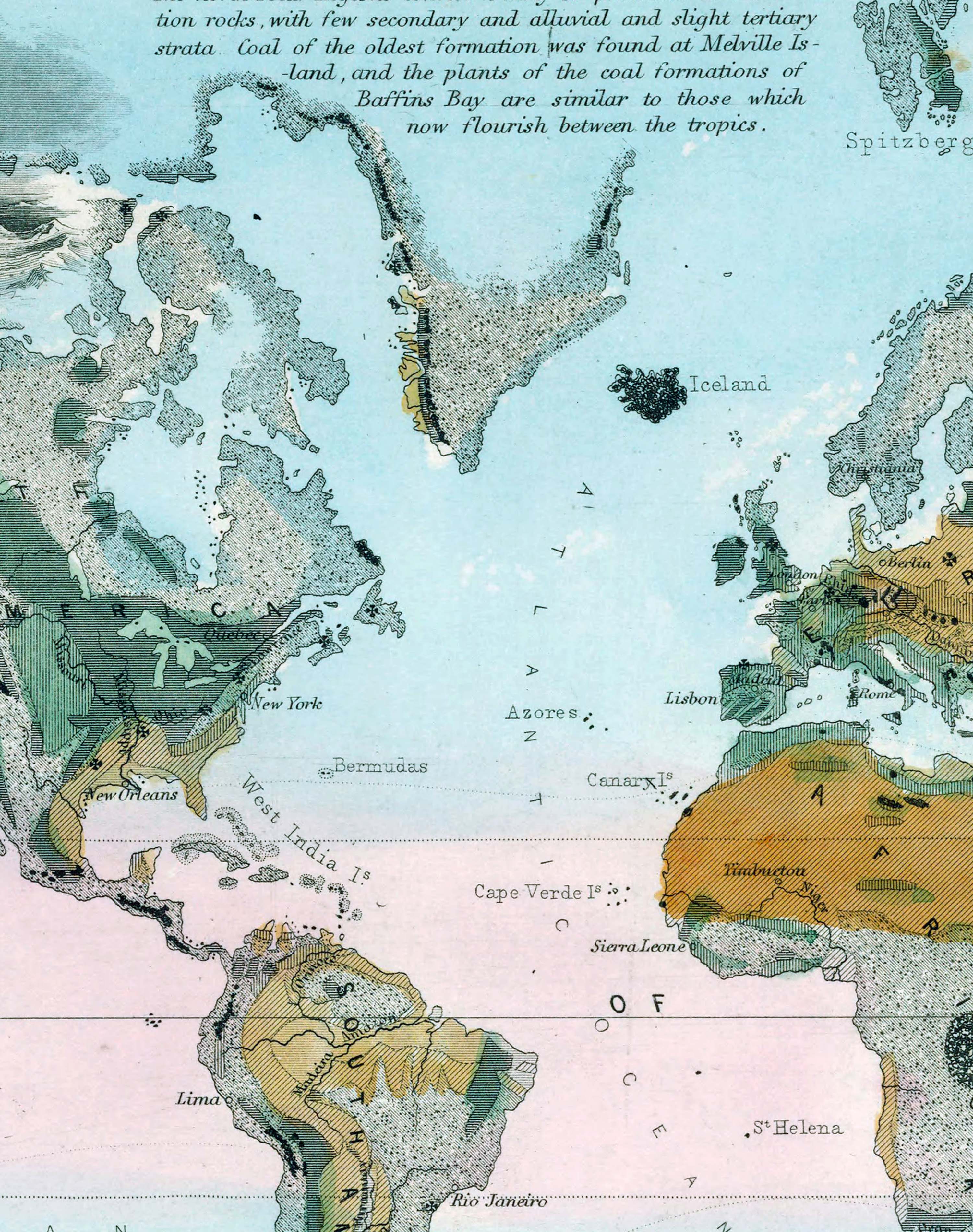 Mapa Geologico del Mundo 1852 - Lámina