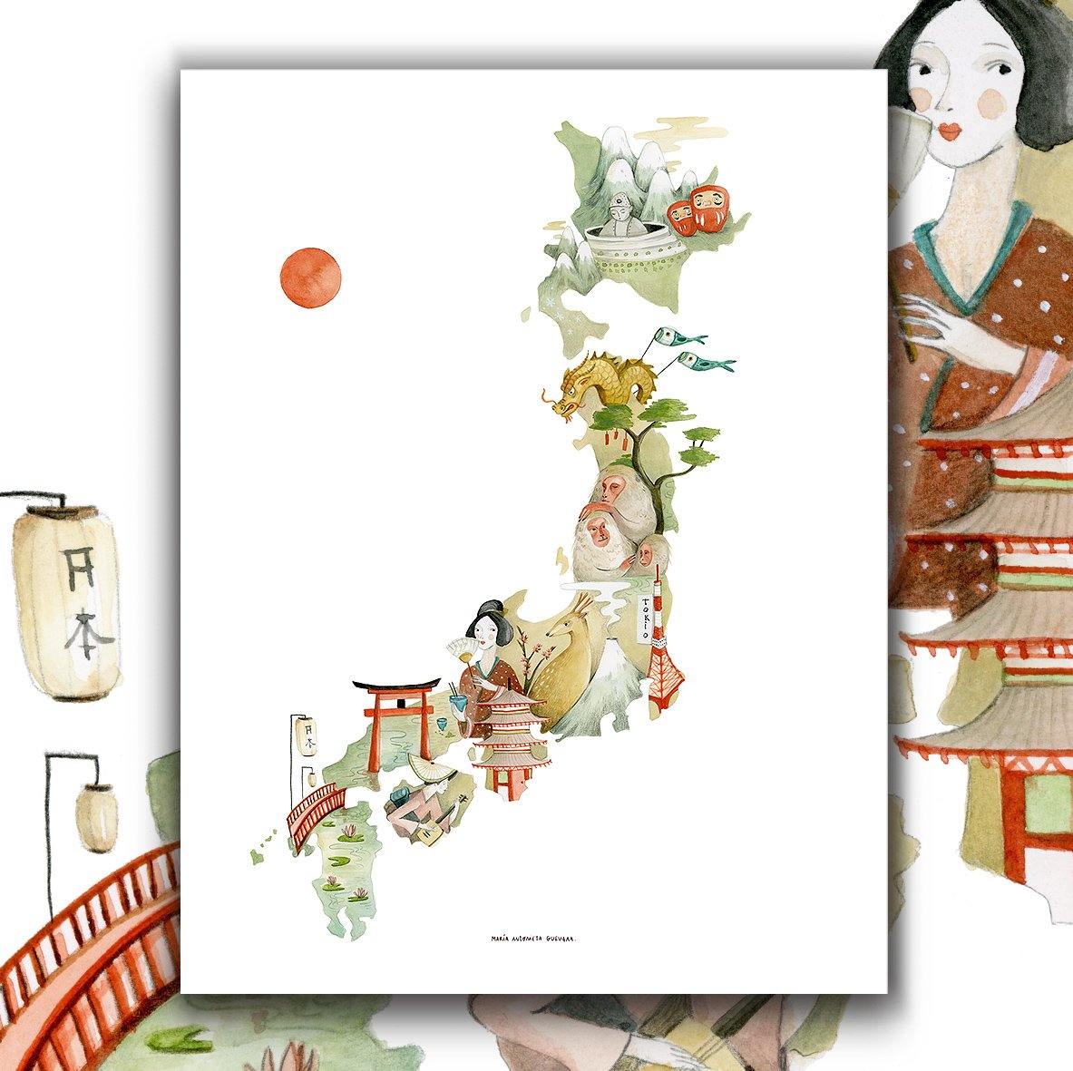 Japón Ilustrado - Lámina - Mappin