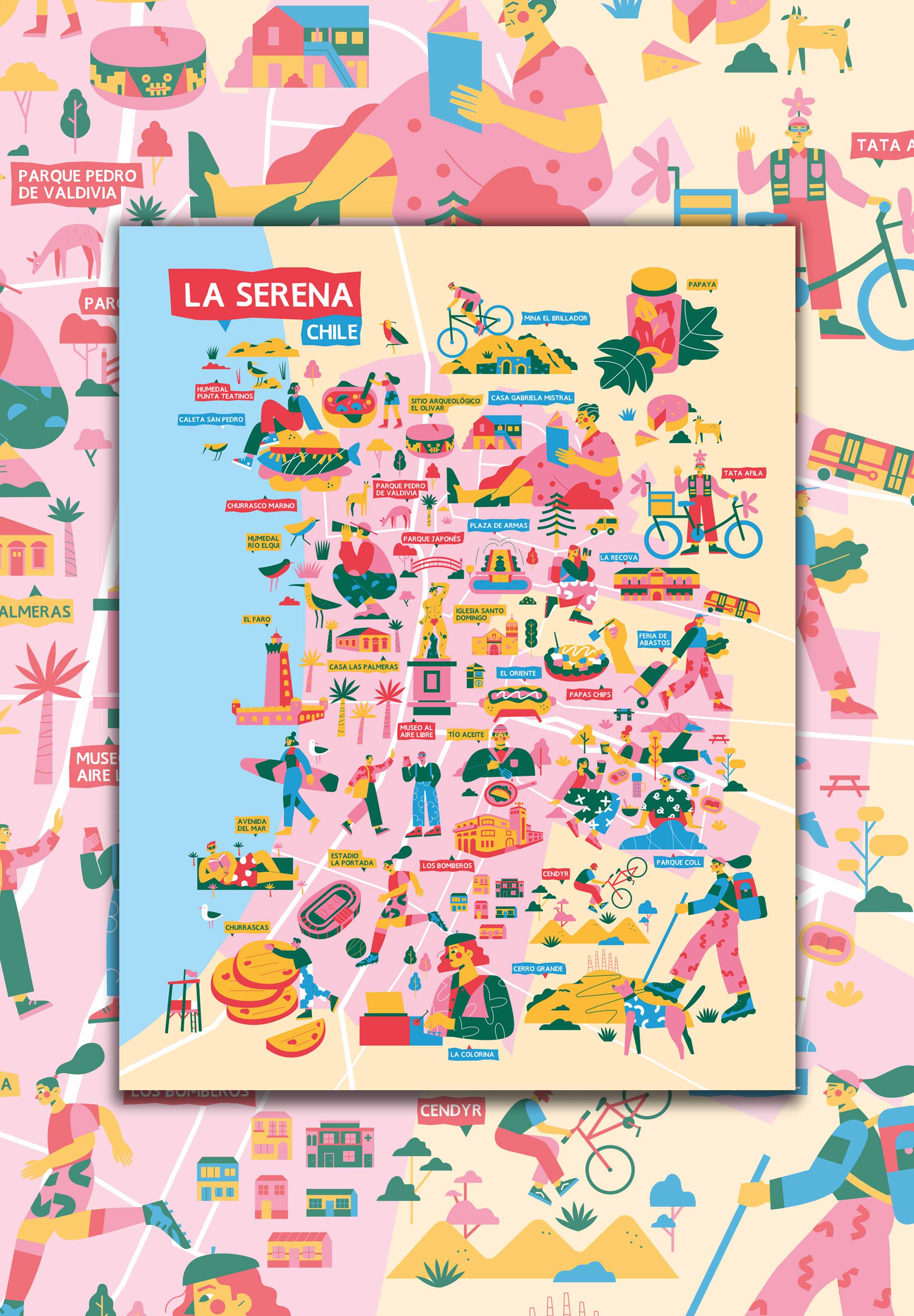 Mapa Ilustrado de La Serena - Lámina