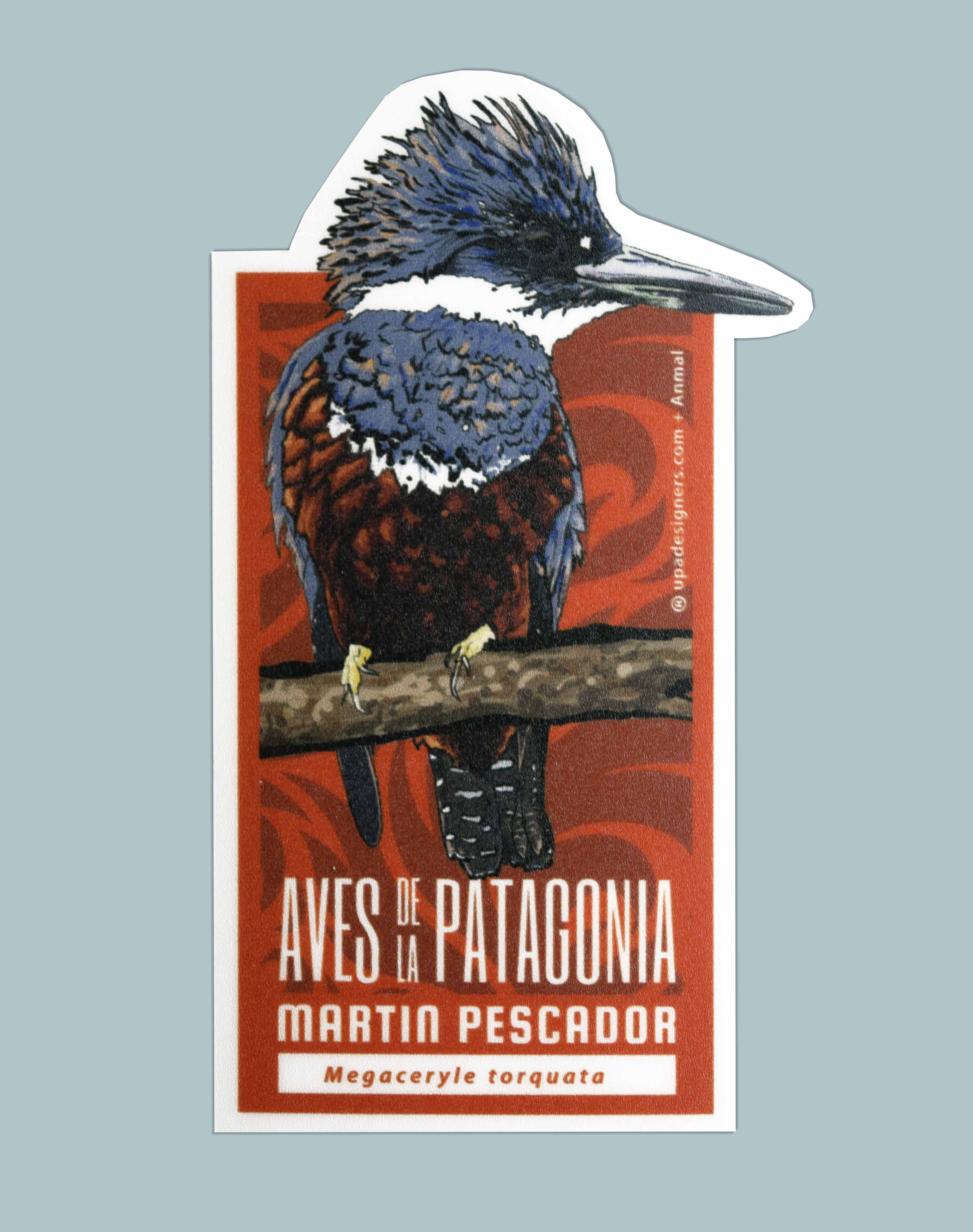 Sticker Martín Pescador Aves de la Patagonia