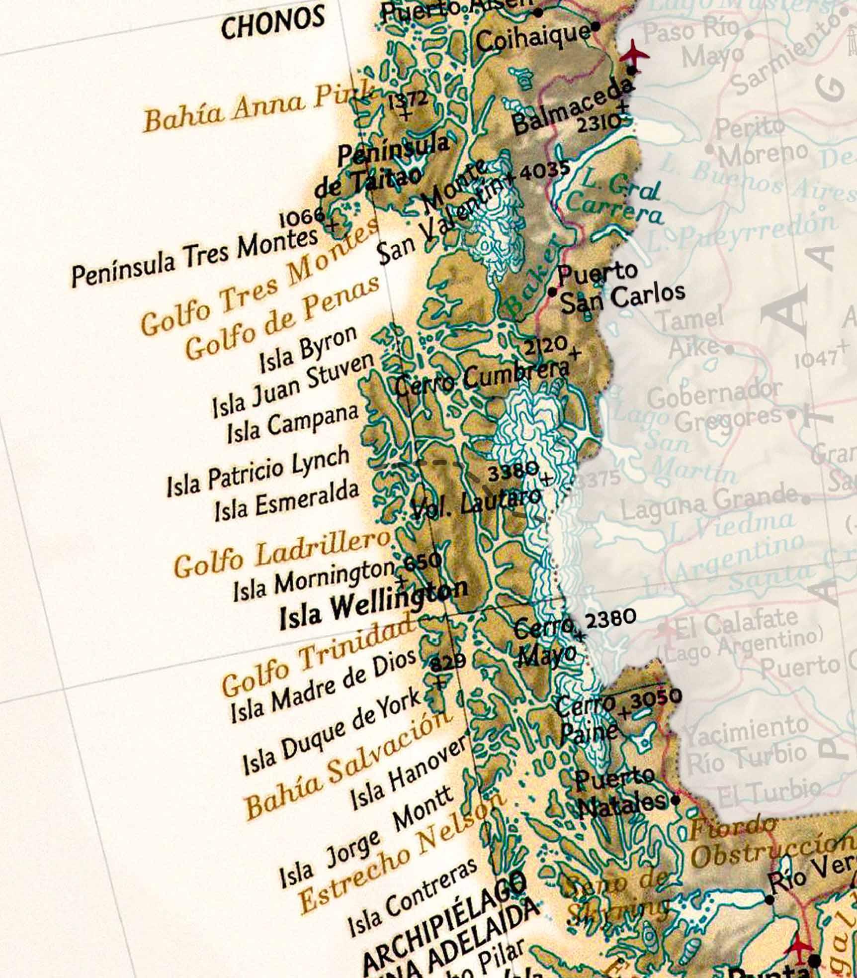 Mapa de Chile 2022 Sepia - Lámina - Mappin