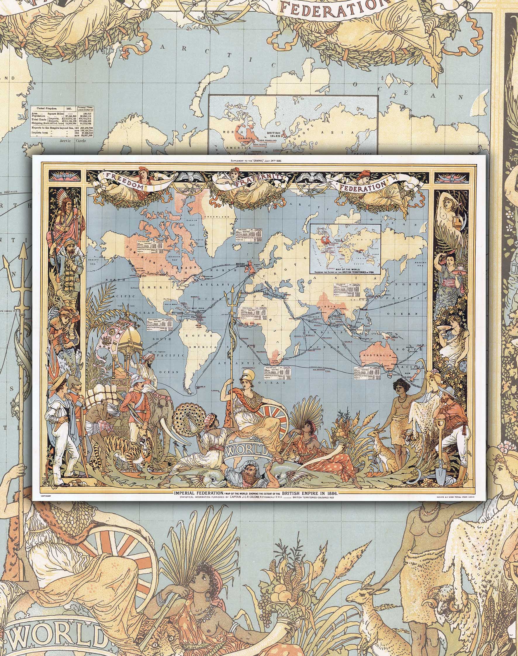 Mapa Mundi de 1886 - Lámina