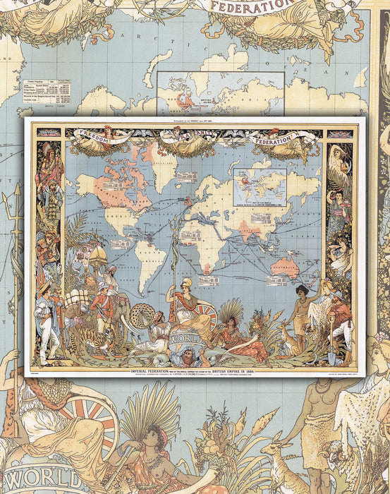 World Map of 1886 - Print