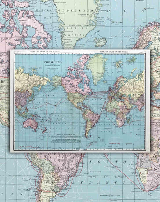 World Map of 1912 - Print