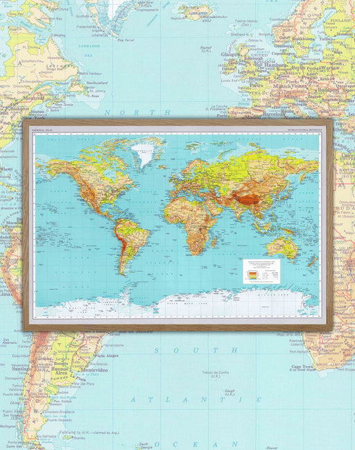 Mapa del Mundo 1970 - Enmarcado - Mappin