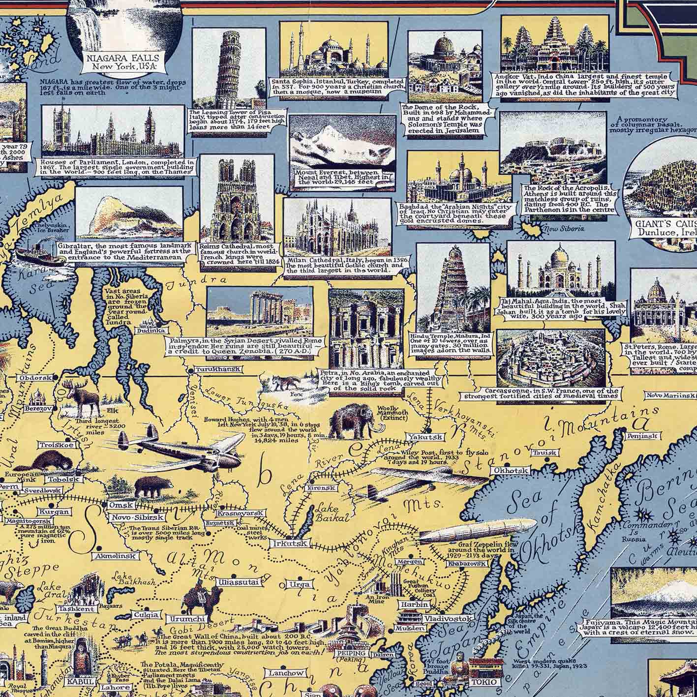 Mapa Mundi de las Maravillas 1939 - Lámina