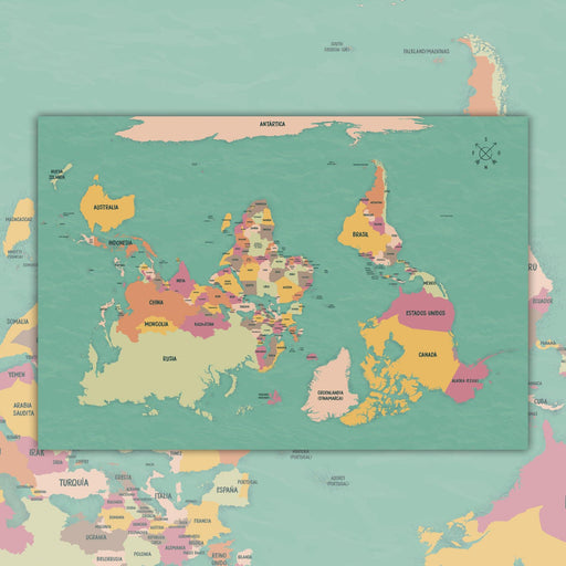Mapa del Mundo Invertido - Lámina - Mappin