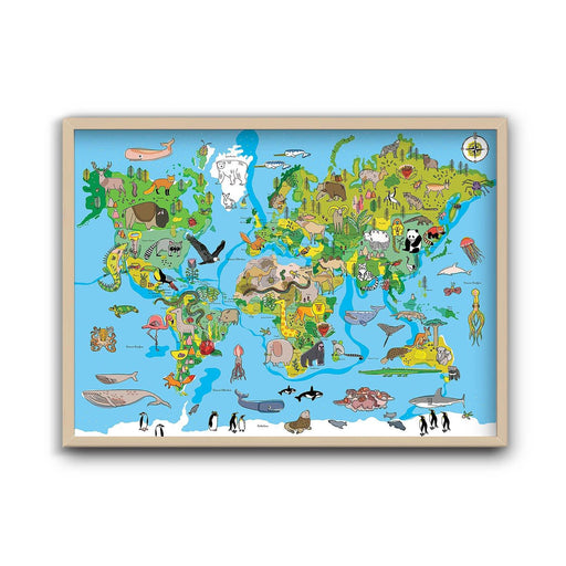 Mapa Mundi Infantil - Enmarcado - Mappin