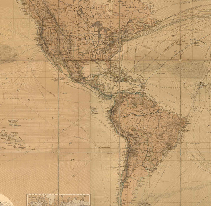 Mapa Mundi Vintage - Enmarcado - Mappin