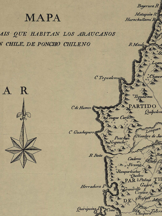 Vintage Arauco Map - Art Print