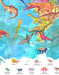 Mapa del Mundo de Dinosaurios - Lámina - Mappin
