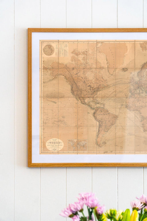 Mapa Mundi Vintage - Enmarcado - Mappin