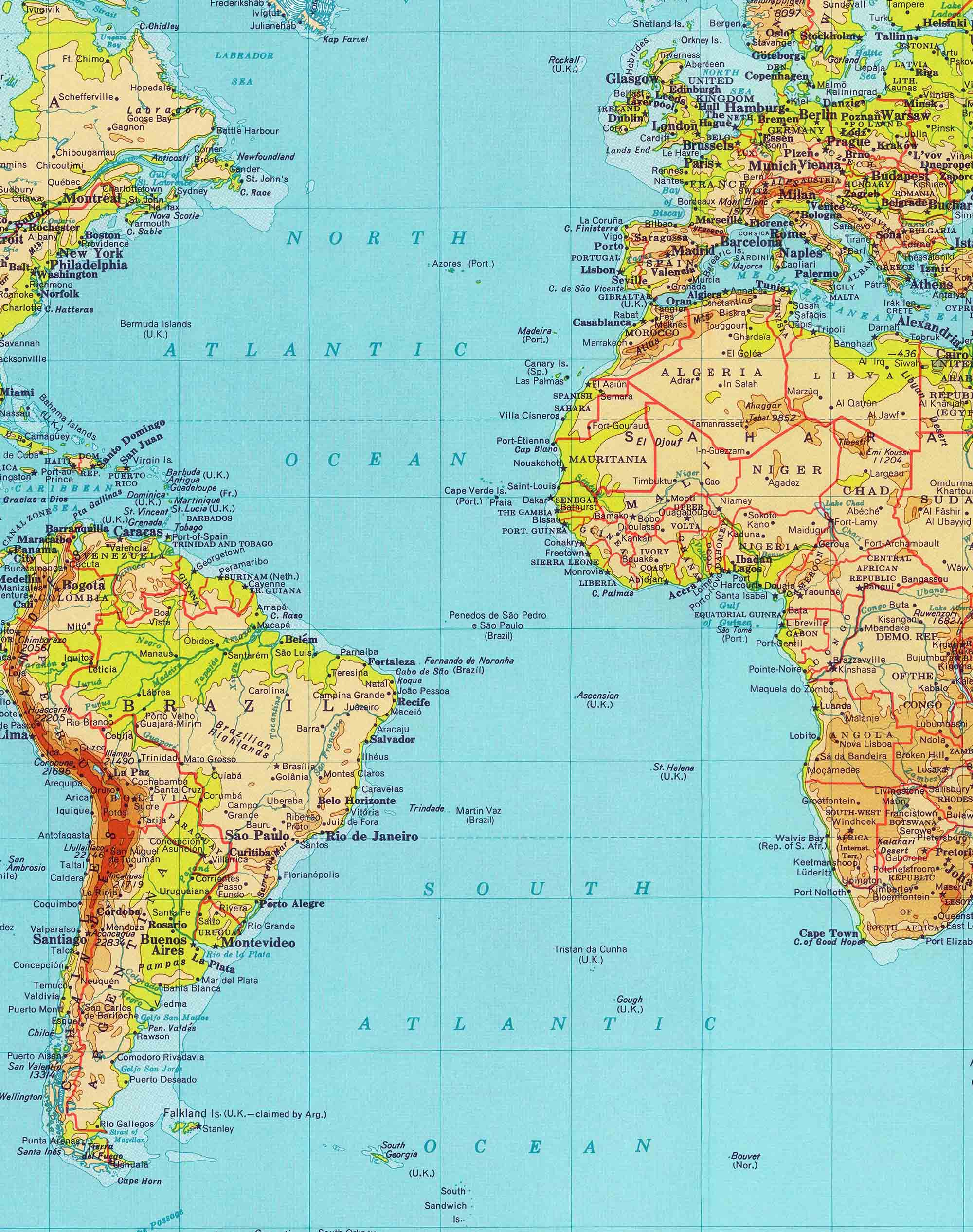 Mapa del Mundo 1970 - Lámina