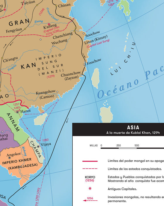 Mapa de Asia en 1294 - Lámina - Mappin