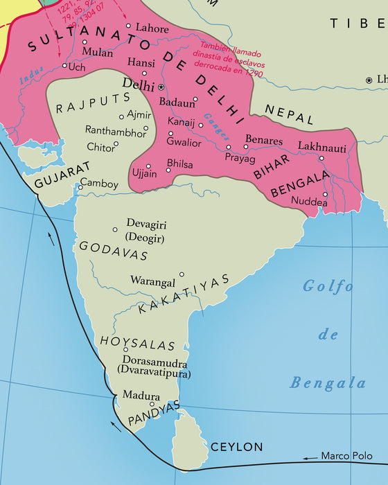 Mapa de Asia en 1294 - Lámina - Mappin