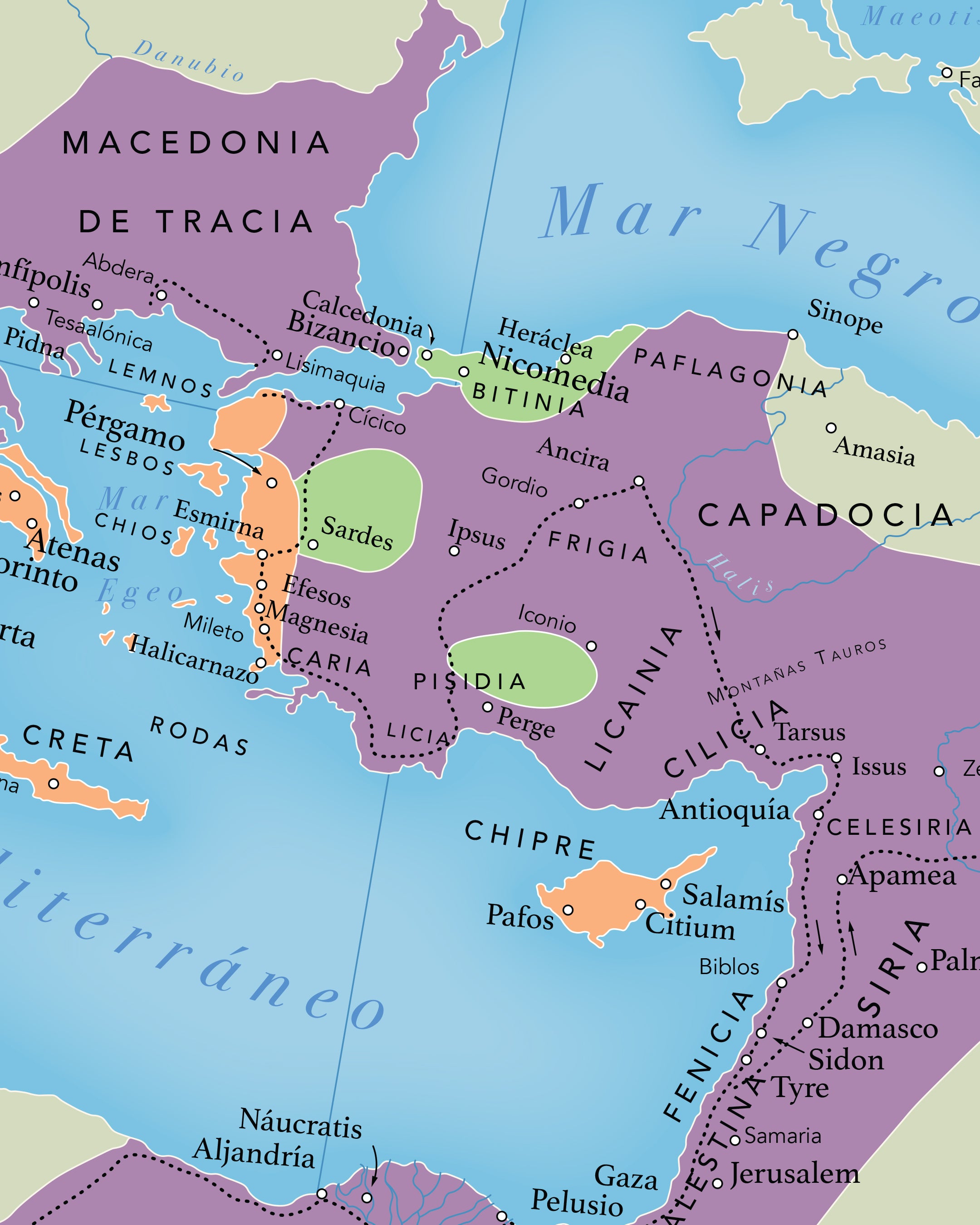 Mapa del Imperio de Alejandro Magno - Lámina