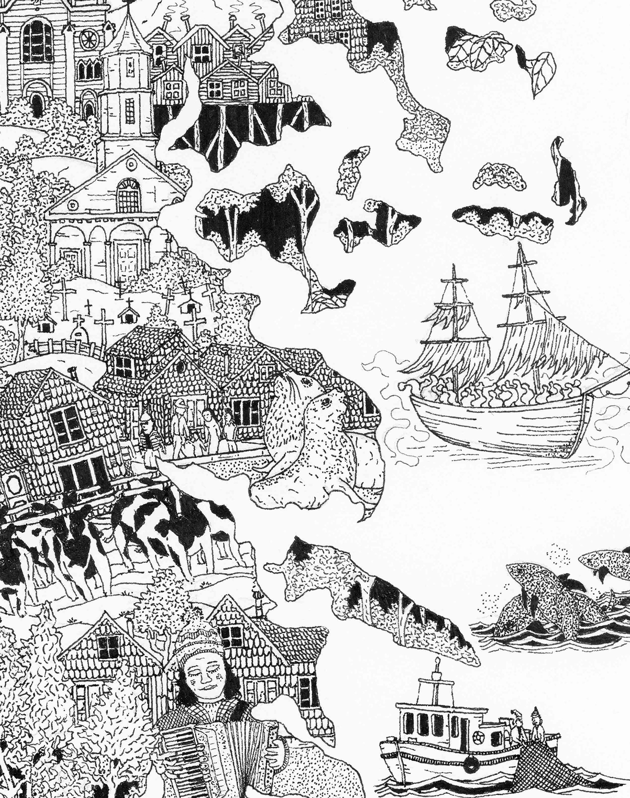 Mapa de Chiloé Ilustrado - Lámina — Mappin