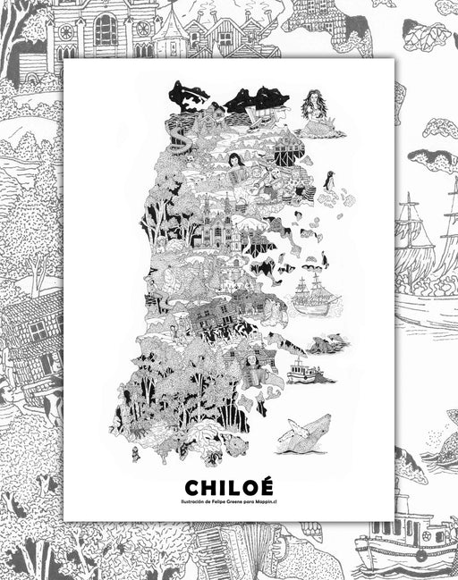 Mapa de Chiloé Ilustrado - Lámina - Mappin