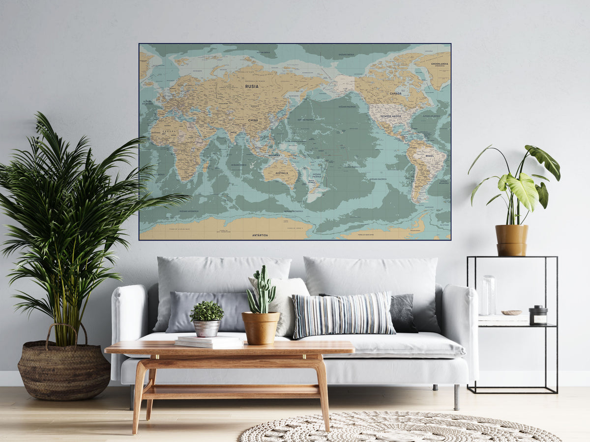 Updated Color World Map - Deco Mural — Mappin