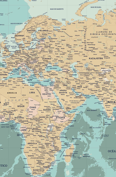 Mapa del Mundo Actualizado a Color - Deco Mural - Mappin