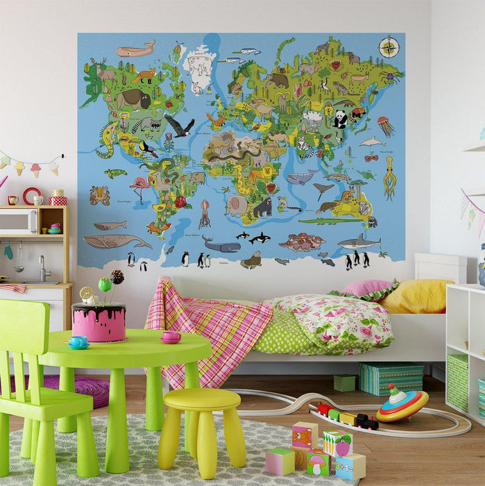 Mapa Mundi Infantil - Papel Mural — Mappin