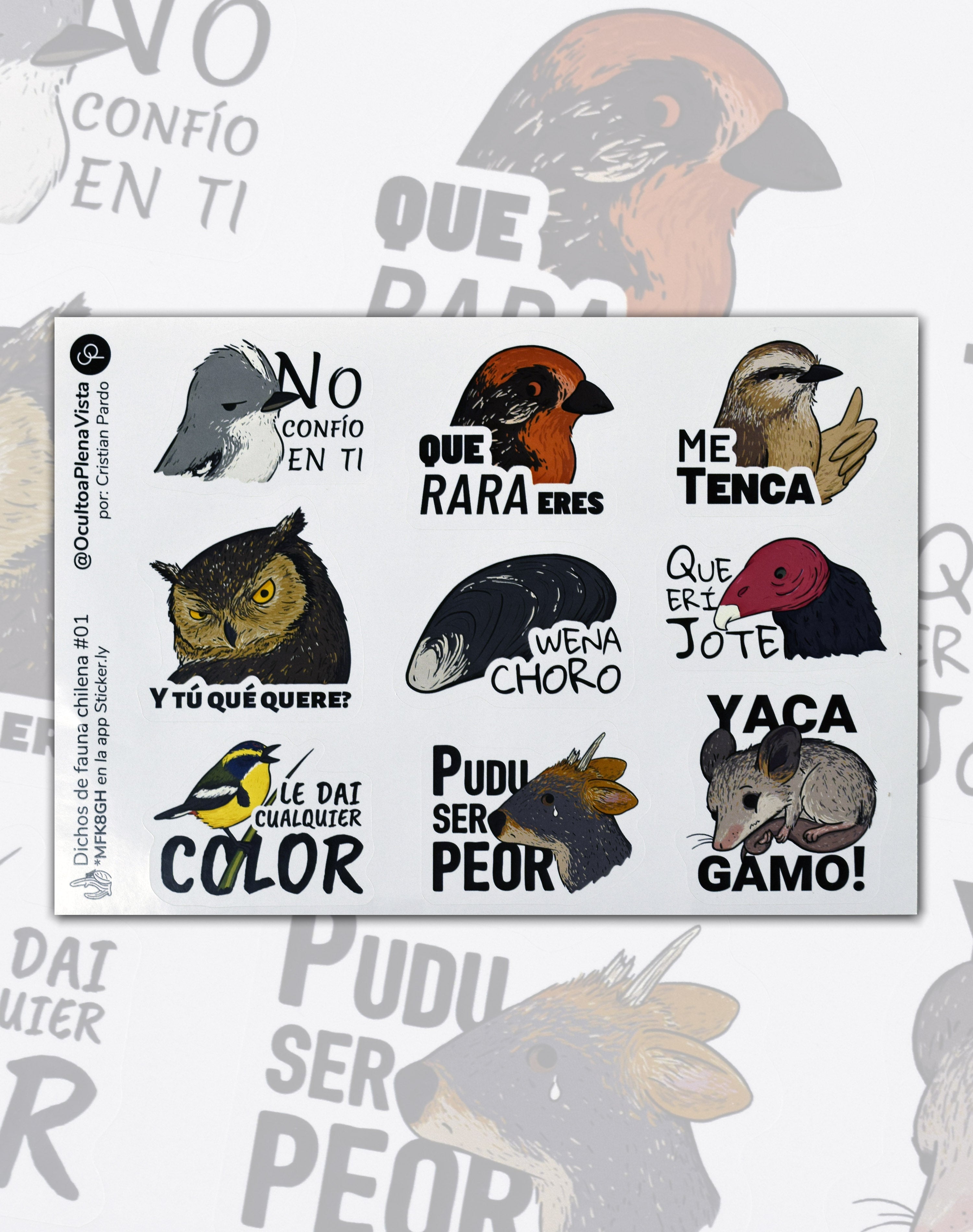 Set Stickers - Dichos de Fauna Chilena I