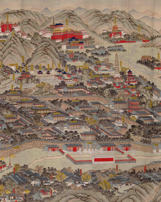 Mapa ilustrado del Palacio Rehe (Chengdé), China - Lámina - Mappin