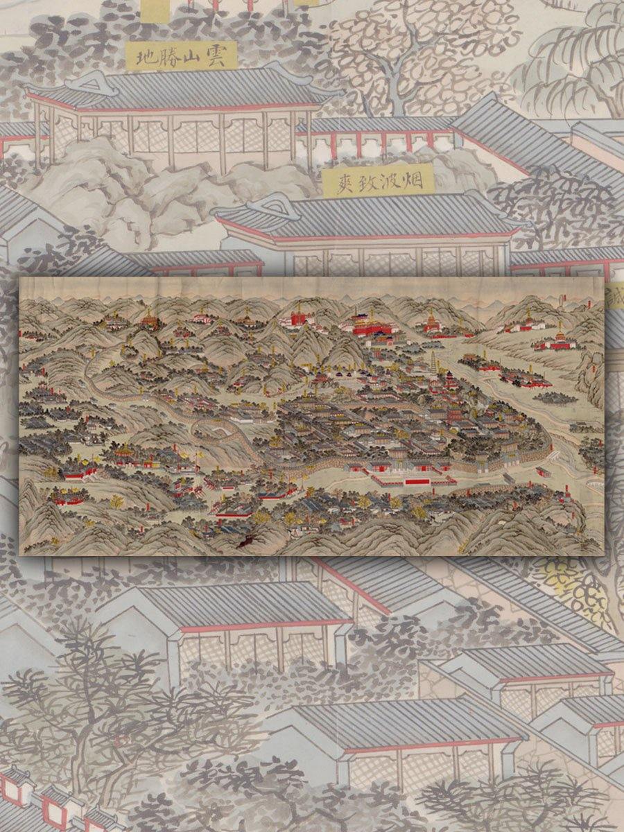 Mapa ilustrado del Palacio Rehe (Chengdé), China - Lámina - Mappin