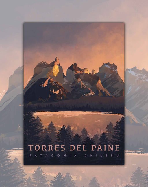 Poster Torres del Paine Atardecer - Lámina - Mappin