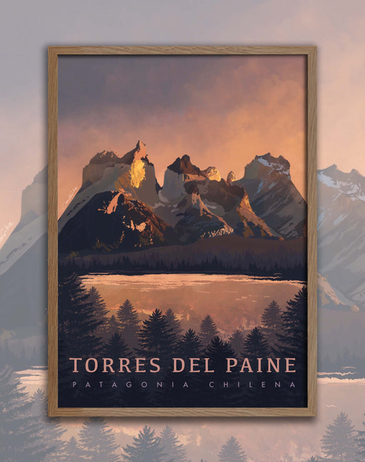 Poster Torres del Paine Atardecer - Enmarcado - Mappin