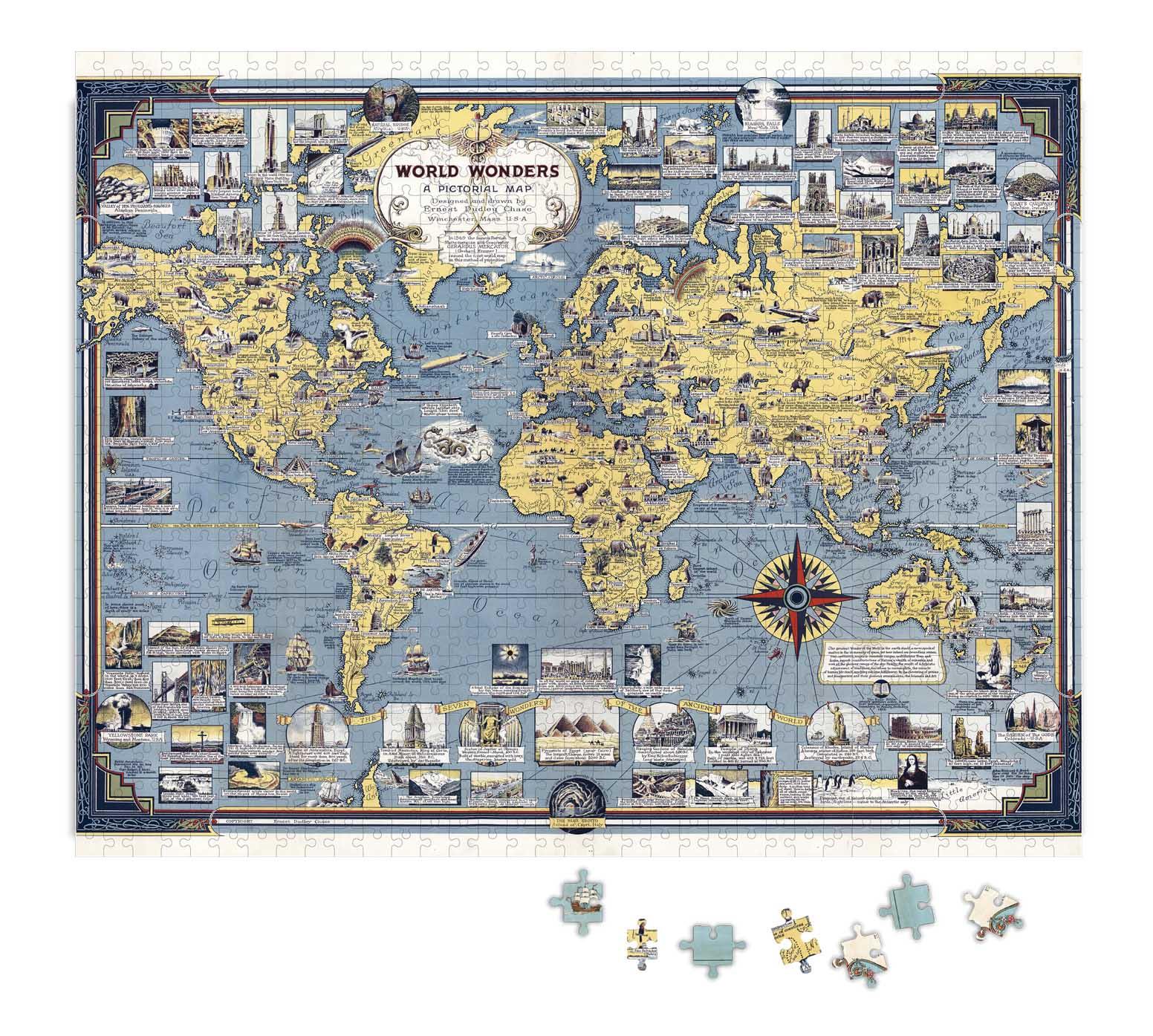 Puzzle Mapa de Maravillas (En Tubo) - 1.000 piezas - Mappin