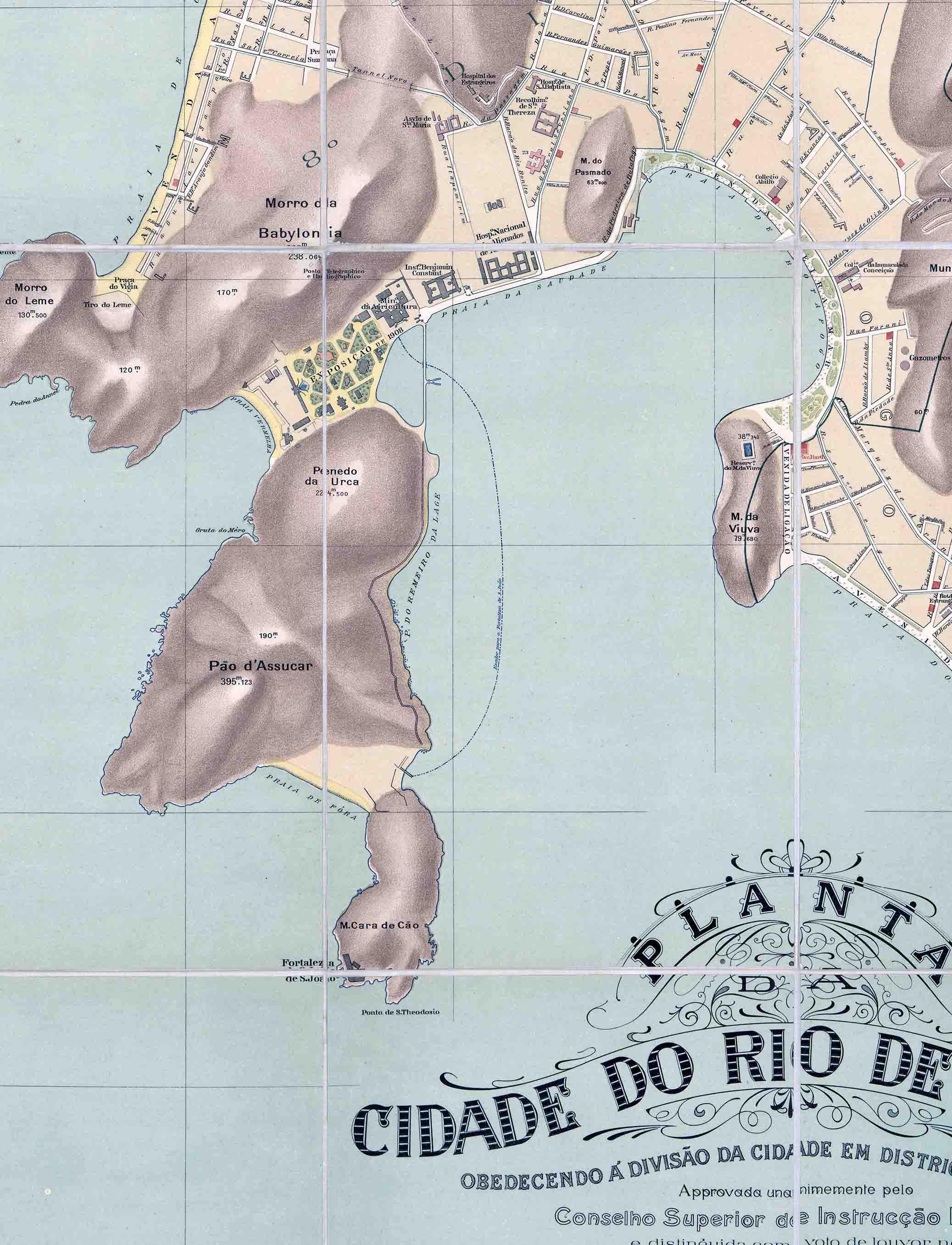 Mapa de Rio de Janeiro antiguo - Enmarcado - Mappin
