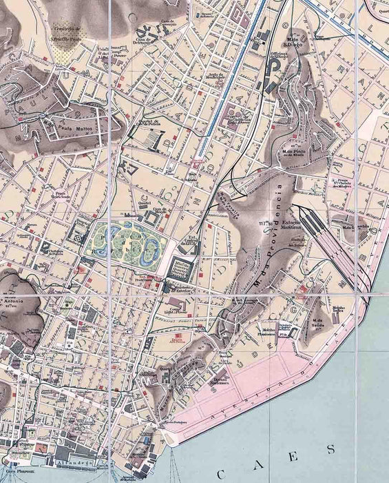 Mapa de Rio de Janeiro antiguo - Enmarcado - Mappin