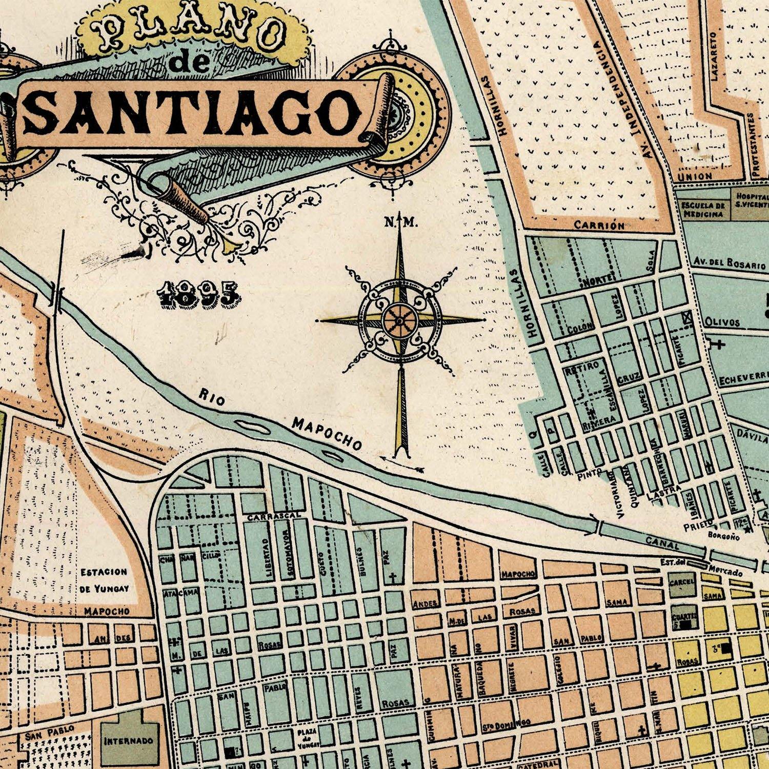 Santiago de 1895 - Enmarcado - Mappin