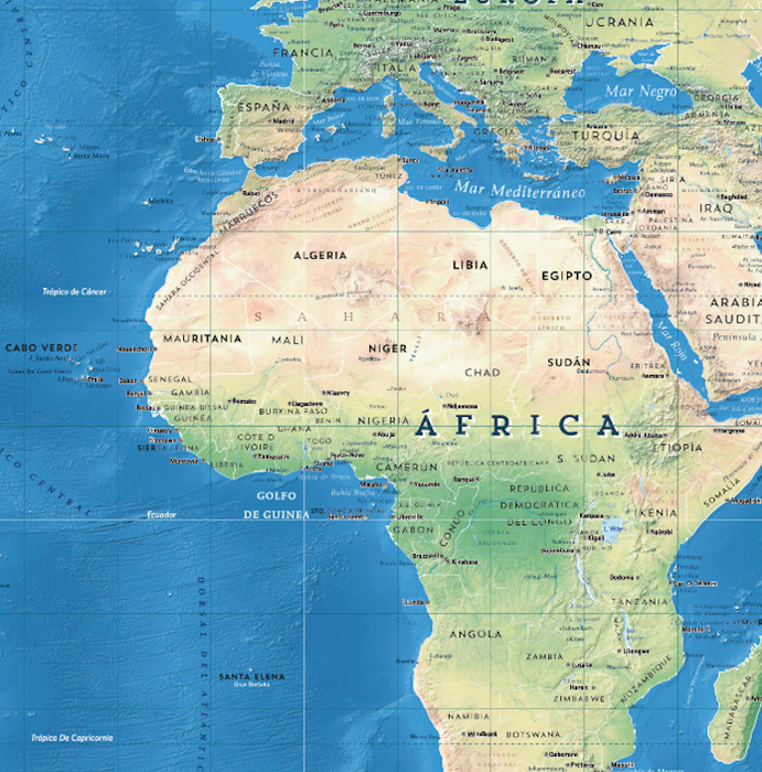 Mapa del Mundo Político y Geográfico 2024 - Lámina