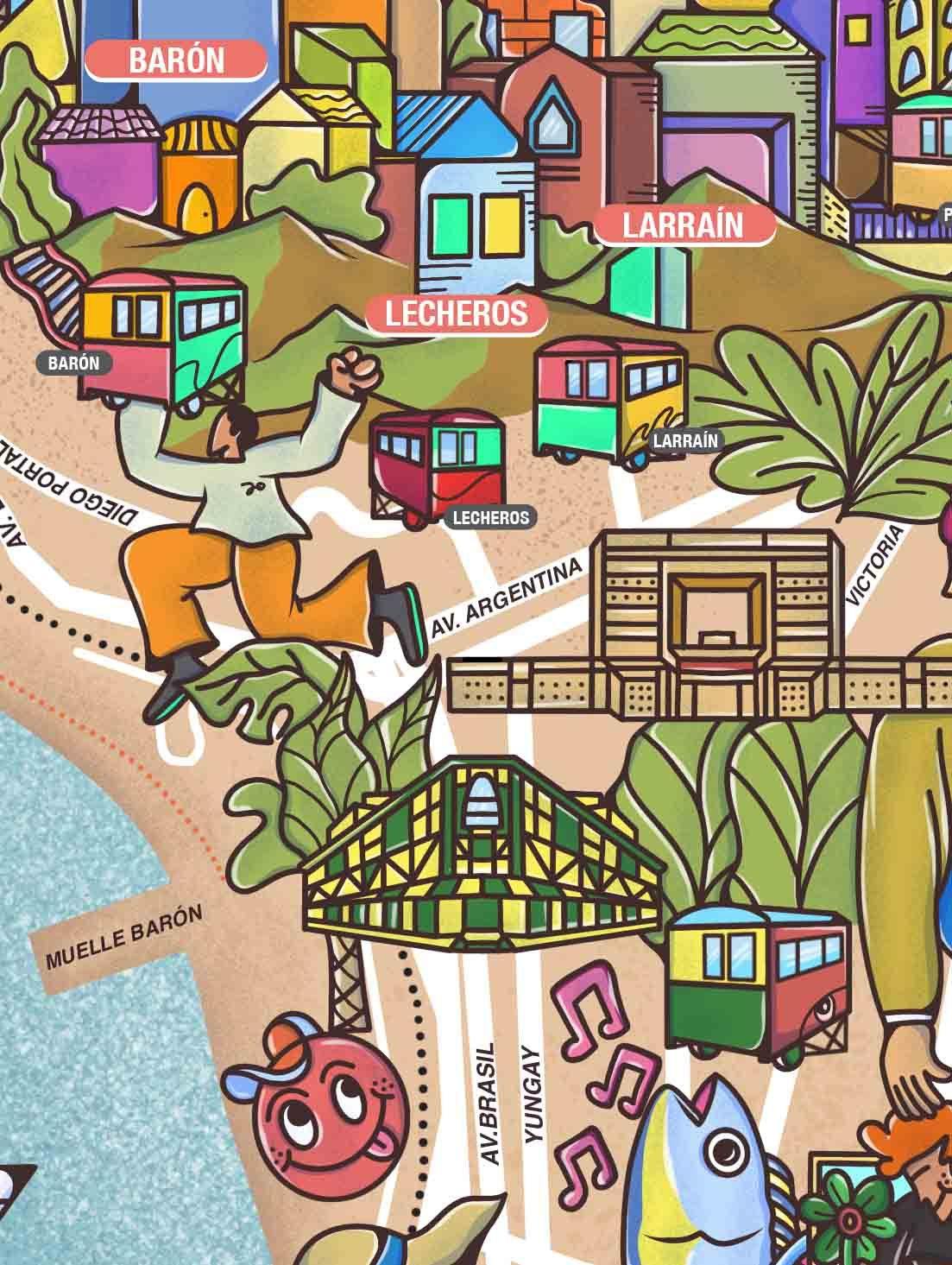 Mapa de Valparaíso Ilustrado - Enmarcado - Mappin