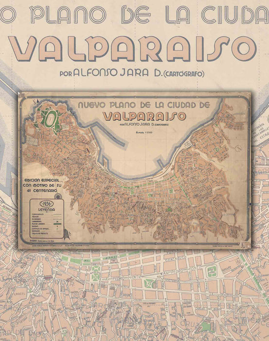 Map of Valparaíso in 1936 - Print