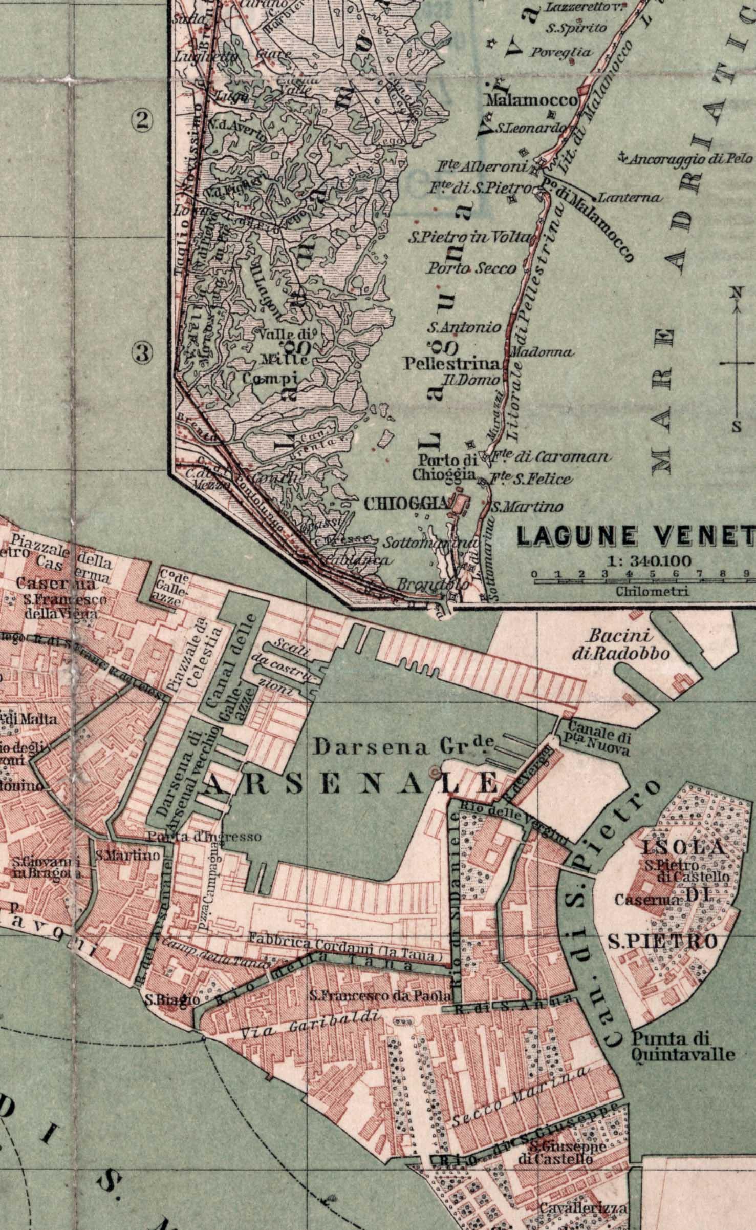 Mapa de Venecia antiguo - Enmarcado - Mappin